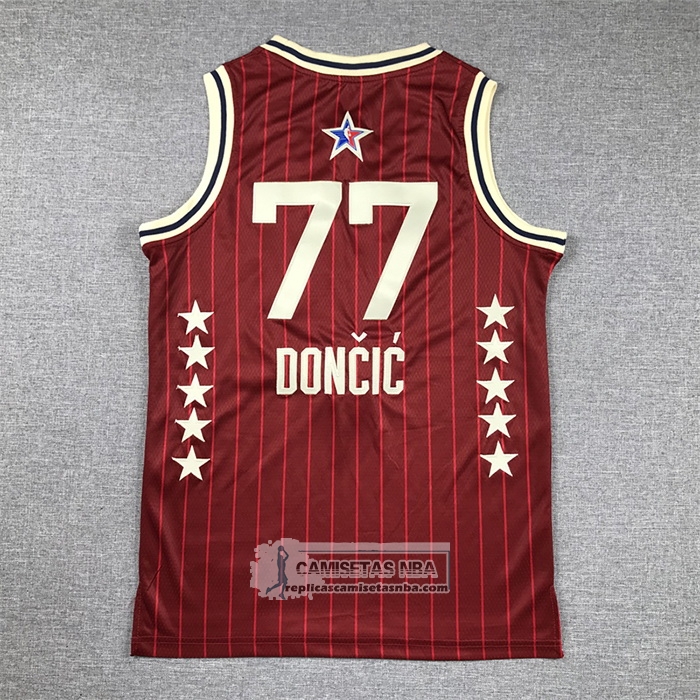 Camiseta Nino All Star 2024 Dallas Mavericks Luka Doncic NO 77 Rojo